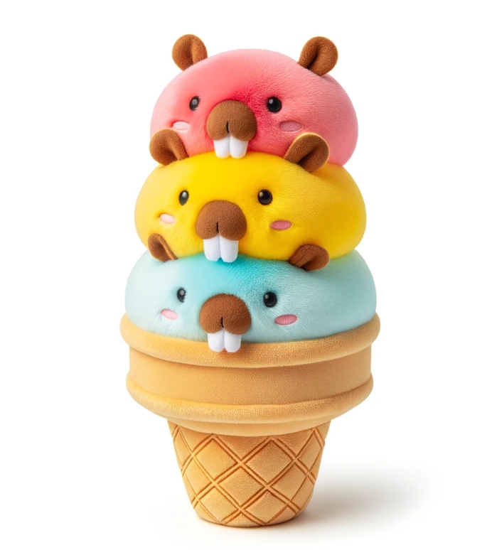 Kawaii Ice Cream Capybara Plush Stuffed Animal Toy New Plush Custom 20cm Cotton Doll 12