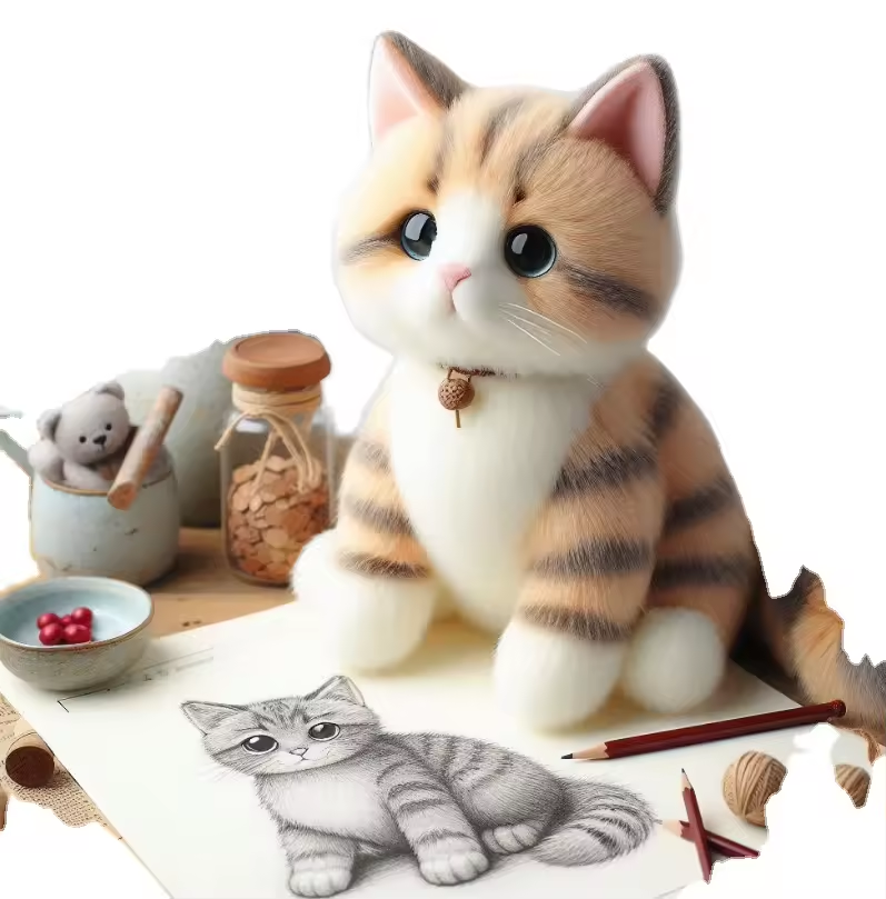 Custom stuffed plush toy custom cat doll keychain plush pillow with company logo embroidered.2 2