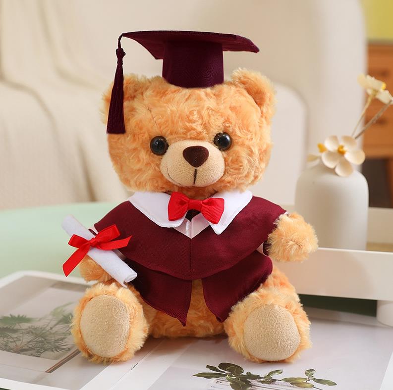Customize Creative Stuffed Plush Doll Toy Cute Hat Doctor Teddy Bear Plush Doll Graduation Gifts 9