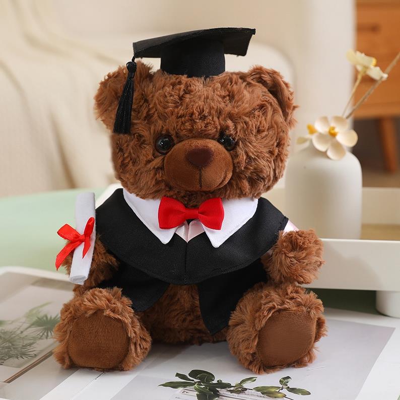 Customize Creative Stuffed Plush Doll Toy Cute Hat Doctor Teddy Bear Plush Doll Graduation Gifts 13