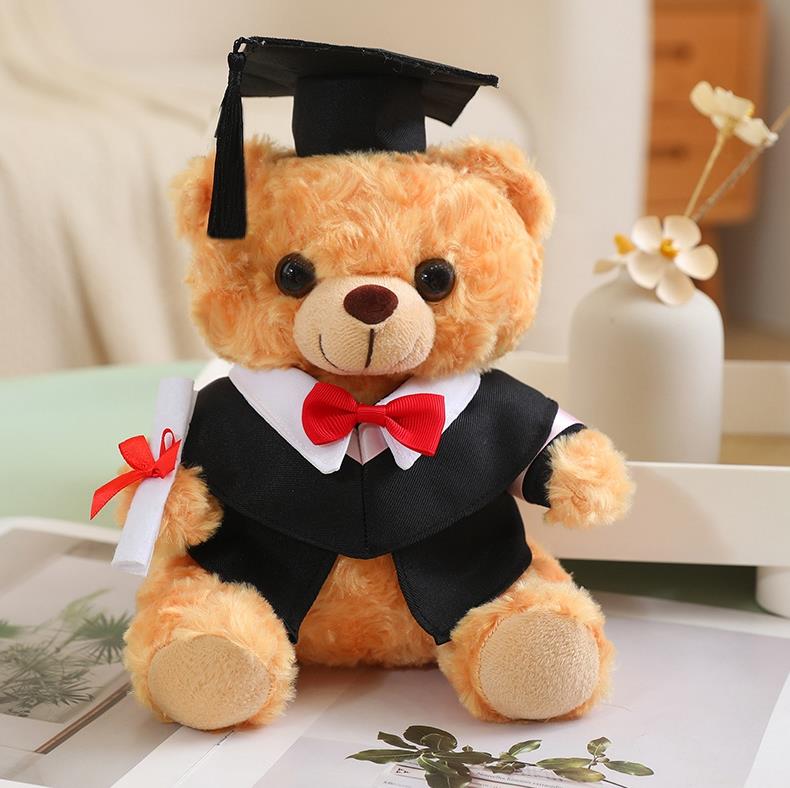 Customize Creative Stuffed Plush Doll Toy Cute Hat Doctor Teddy Bear Plush Doll Graduation Gifts 11