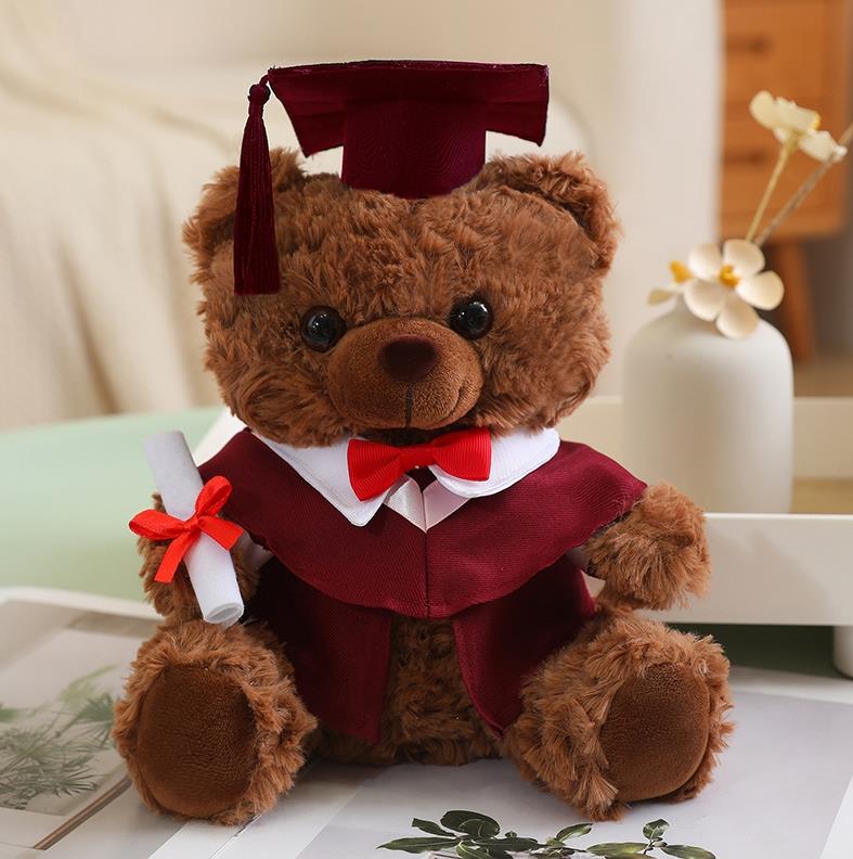 Customize Creative Stuffed Plush Doll Toy Cute Hat Doctor Teddy Bear Plush Doll Graduation Gifts 12
