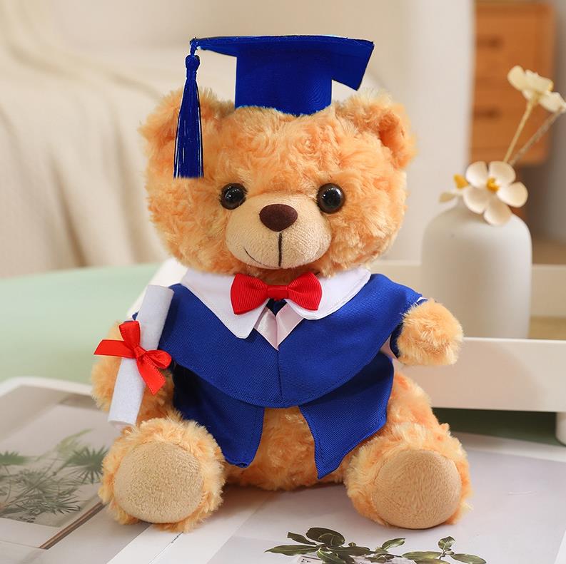 Customize Creative Stuffed Plush Doll Toy Cute Hat Doctor Teddy Bear Plush Doll Graduation Gifts 10