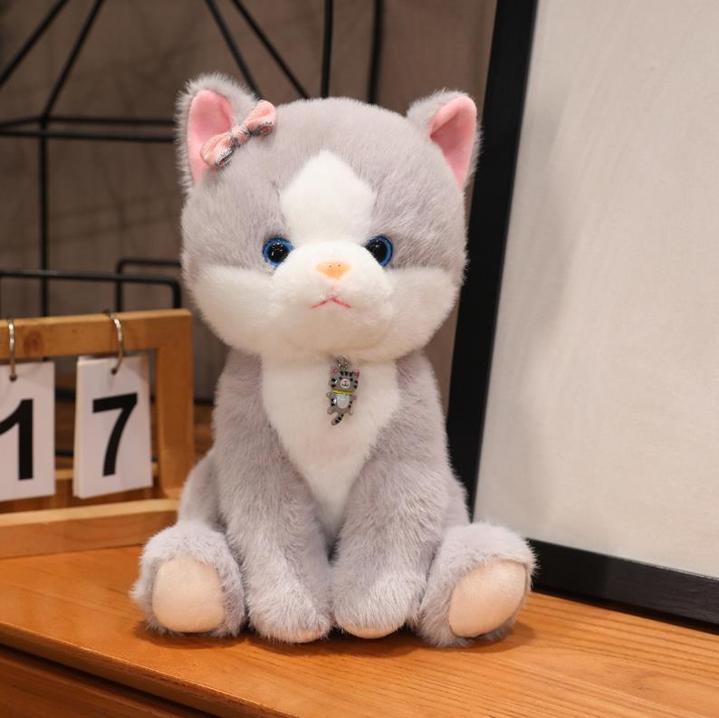 Juguetes de peluche de gato, perro, oso, súper lindos, colgante, muñeco de gato, animales de simulación, juguete de peluche 10