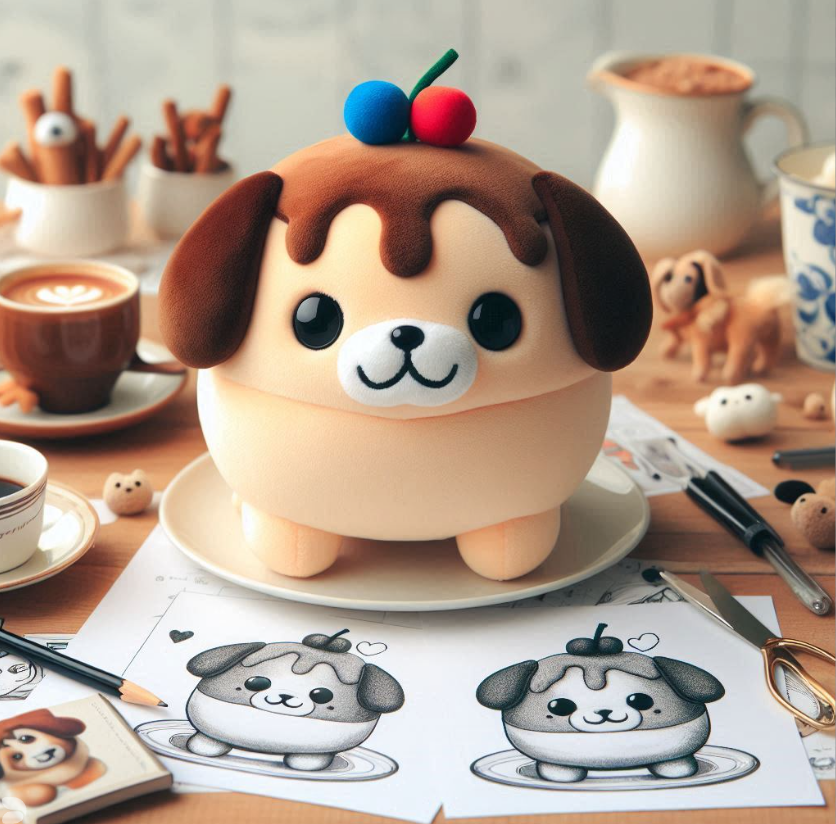 Custom stuffed plush toy custom pudding dog puppy doll keychain plush pillow with company logo embroidered.3 3