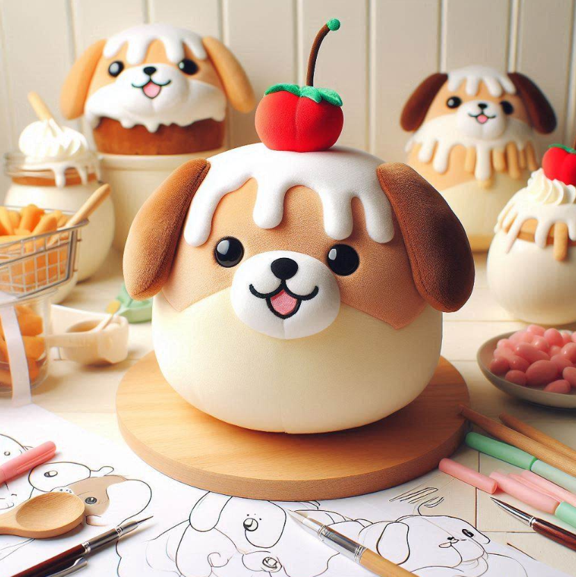 Custom stuffed plush toy custom pudding dog puppy doll keychain plush pillow with company logo embroidered.3 4