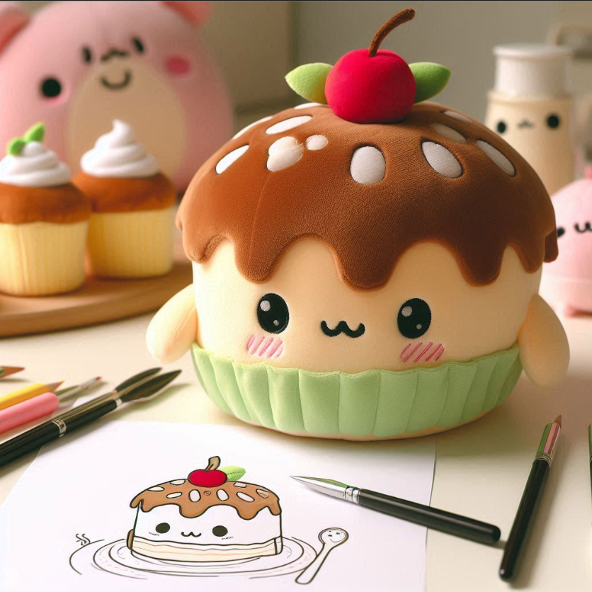 Custom stuffed plush toy custom cake doll keychain plush pillow with company logo embroidered. 3