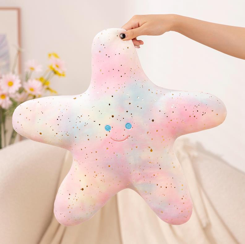 Beautiful Shimmering Pink Shell Pillow Pink Starfish Stuffed Toys Home Decoration 8