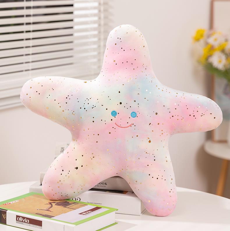 Beautiful Shimmering Pink Shell Pillow Pink Starfish Stuffed Toys Home Decoration 13
