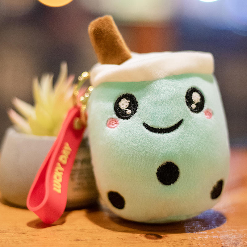 Hot Sale Cute Cartoon Design Plush Bubble Tea Wholesale Boba Tea Plush Boba Keychain 10