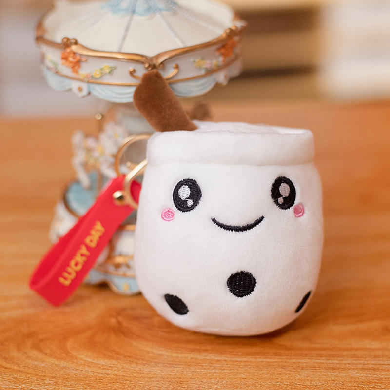 Hot Sale Cute Cartoon Design Plush Bubble Tea Wholesale Boba Tea Plush Boba Keychain 17
