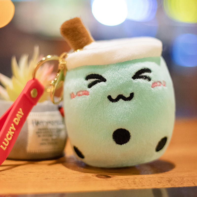 Hot Sale Cute Cartoon Design Plush Bubble Tea Wholesale Boba Tea Plush Boba Keychain 13