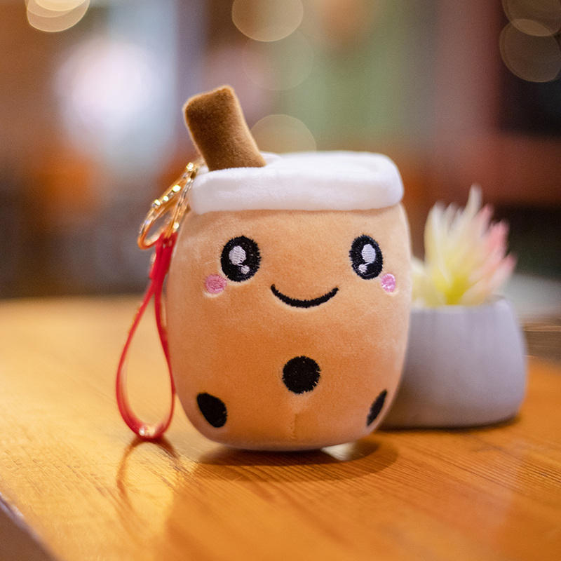 Hot Sale Cute Cartoon Design Plush Bubble Tea Wholesale Boba Tea Plush Boba Keychain 19