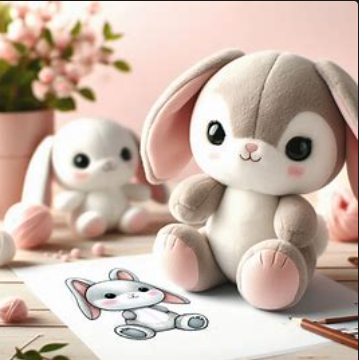 Custom stuffed plush toy custom bunny doll keychain plush pillow with company logo embroidered. 3