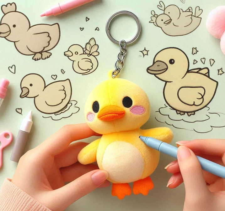 Custom stuffed plush toy custom Fawn doll keychain plush pillow with company logo embroidered. 1