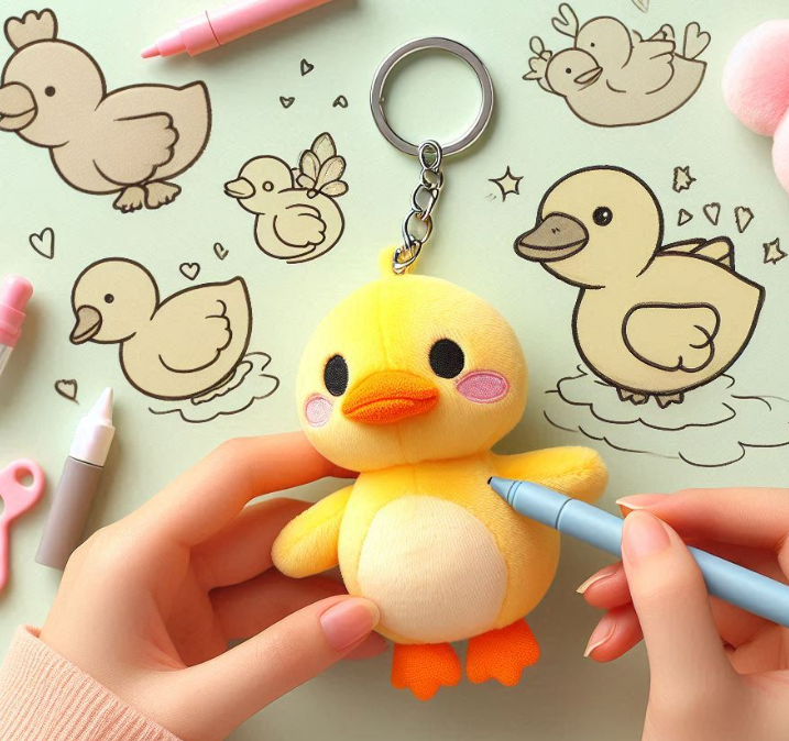 Custom stuffed plush toy custom Fawn doll keychain plush pillow with company logo embroidered. 2