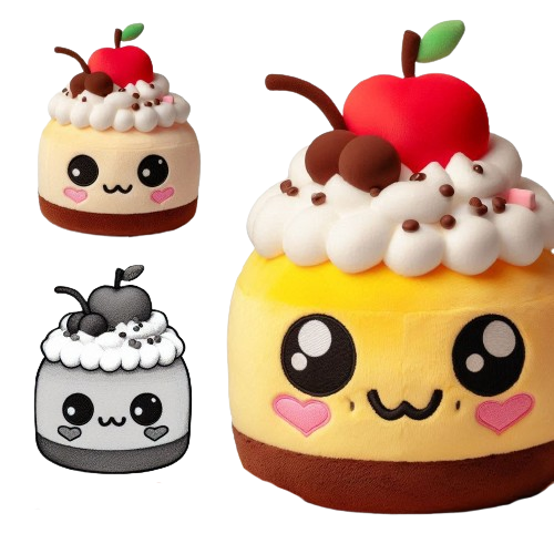 Logo Embroidery Mood Food Plush Doll Custom 20cm Cake Plush Custom Plush Pillow 7