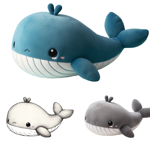 Kawaii Stuffed Animal Toys for Babies Whale Plush Pillow Custom Plush Doll 9
