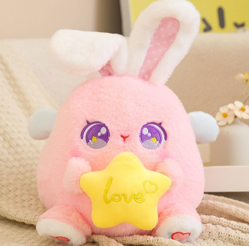 Peluche lapin rose personnalisée, douce et confortable, avec cœur 8