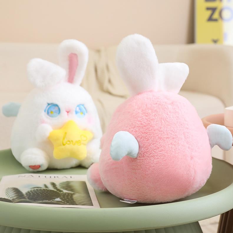 Peluche lapin rose personnalisée, douce et confortable, avec cœur 9