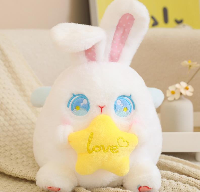 Peluche lapin rose personnalisée, douce et confortable, avec cœur 13