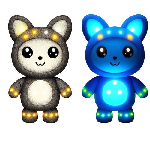 Cute Stuffed Animal Plush Alien Company Mascot Anime Plush Custom LED Light Up Cartoon Plush Toys 6