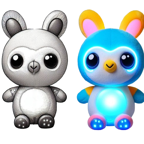 Cute Stuffed Animal Plush Alien Company Mascot Anime Plush Custom LED Light Up Cartoon Plush Toys 8