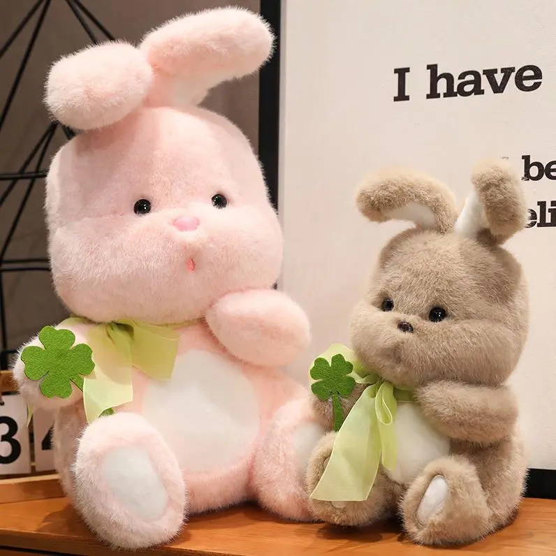 Custom CutePink Brown Rabbit Plush Toy Long Ear Bunny Stuffed Animals Doll Soft Bunny Plushie 1