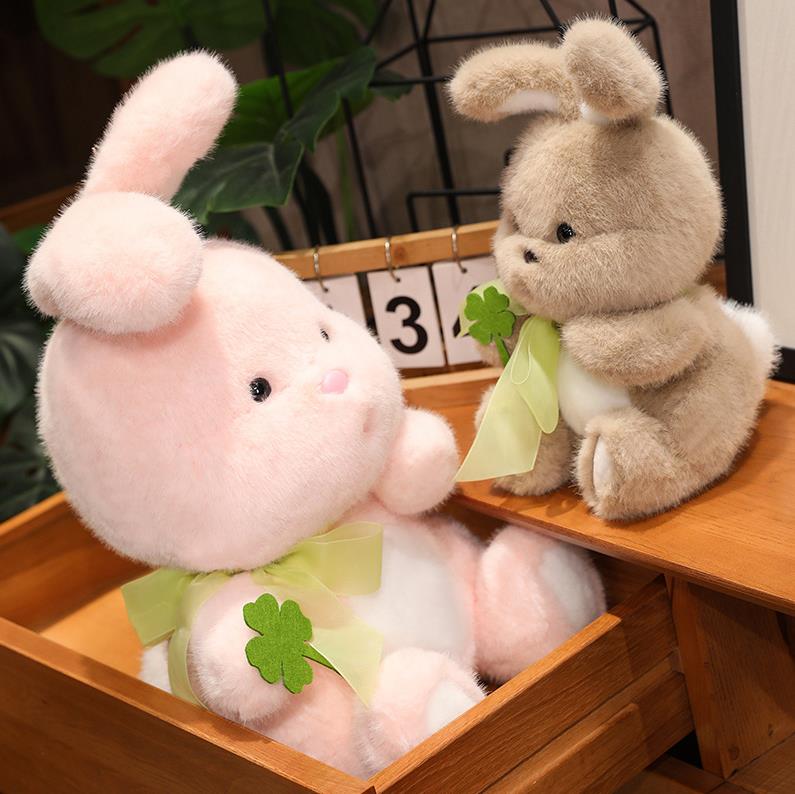 Custom CutePink Brown Rabbit Plush Toy Long Ear Bunny Stuffed Animals Doll Soft Bunny Plushie 8