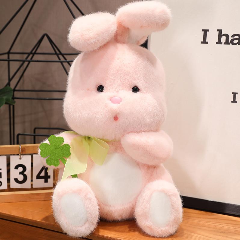 Custom CutePink Brown Rabbit Plush Toy Long Ear Bunny Stuffed Animals Doll Soft Bunny Plushie 10