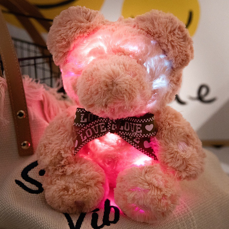 Appeasing Led night Lamp Plush Toy Custom Plush Toy Animal Plush Bear Toy 9