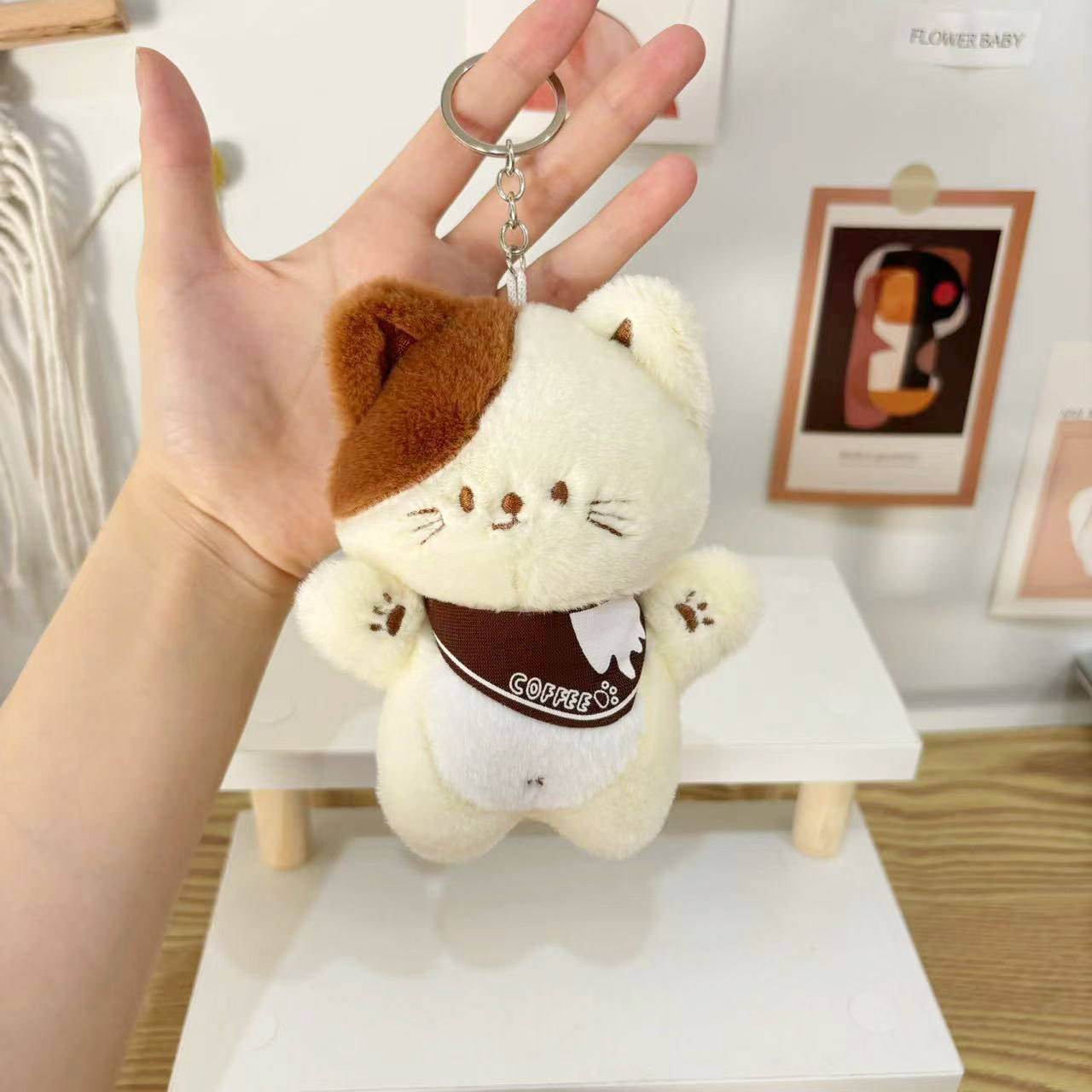 Llavero de peluche con forma de oso y gato, regalo promocional, peluche personalizado 10