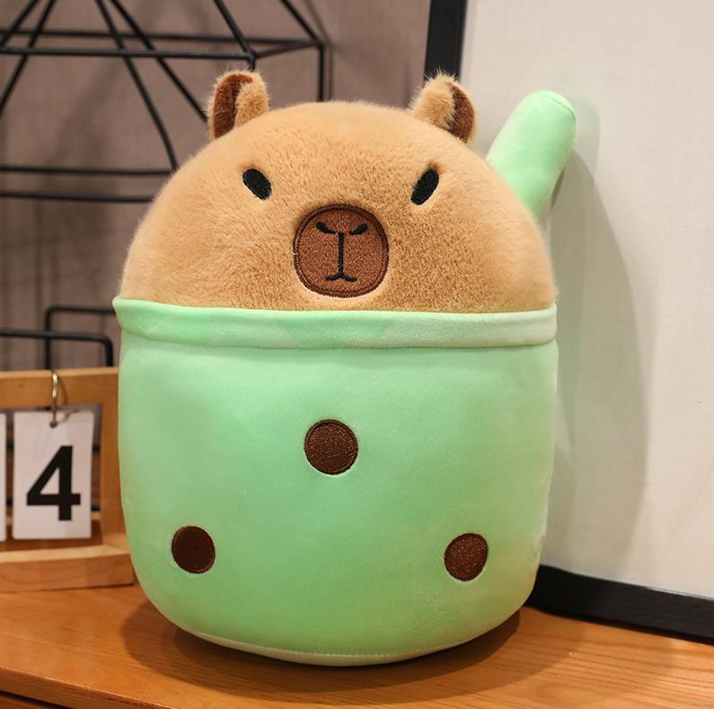 Customized Colourful Boba Capybara Stuffed Pillow Plush Toy Cute Animals Plush Toy Baby Kids Gift 13