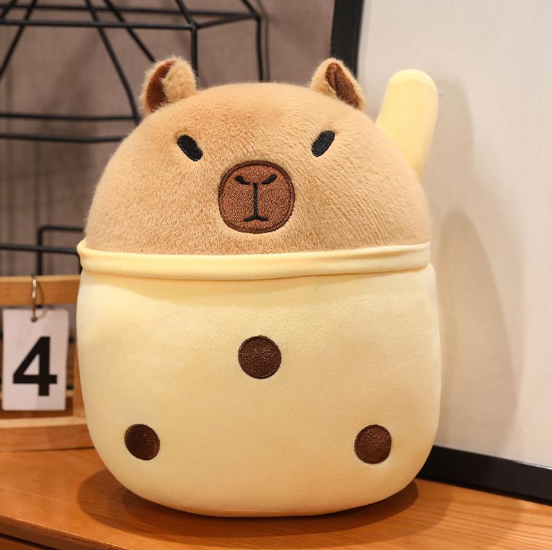 Customized Colourful Boba Capybara Stuffed Pillow Plush Toy Cute Animals Plush Toy Baby Kids Gift 12