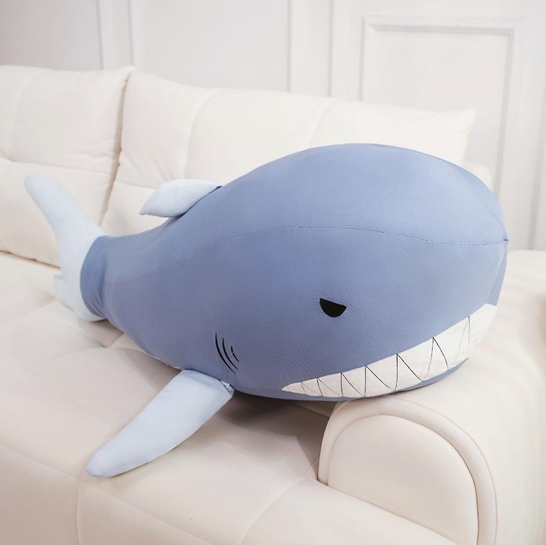 New arrival Cool Ice silk fabric Blue Shark Stuffed Animal Toys Soft Shark Pillow For Summer 13