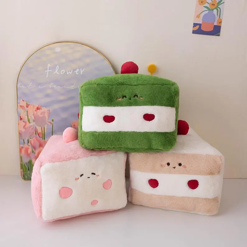Custom Kawaii Stuffed Cake Plush Toy Soft Throw Pillow Bread Food Cake Plush Toys 1