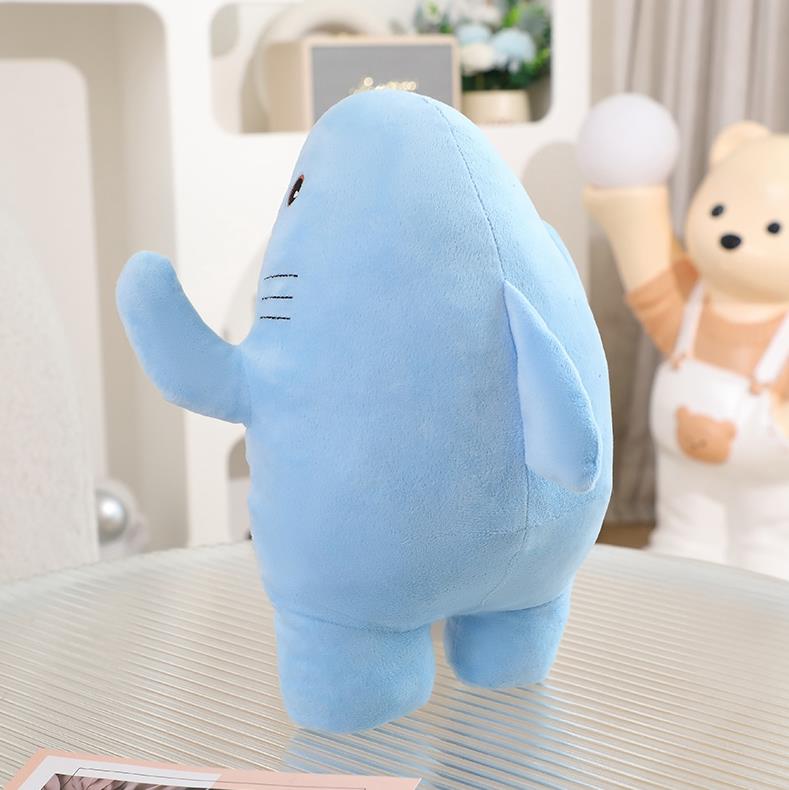 Oreiller requin musclé en peluche ultra doux, peluche requin câline, oreiller en peluche requin 11