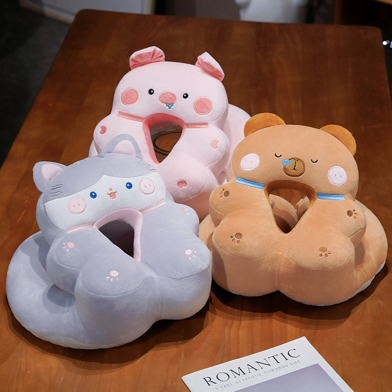 Stuffed cute animal plush neck pillow comfortable travelling pillow 1