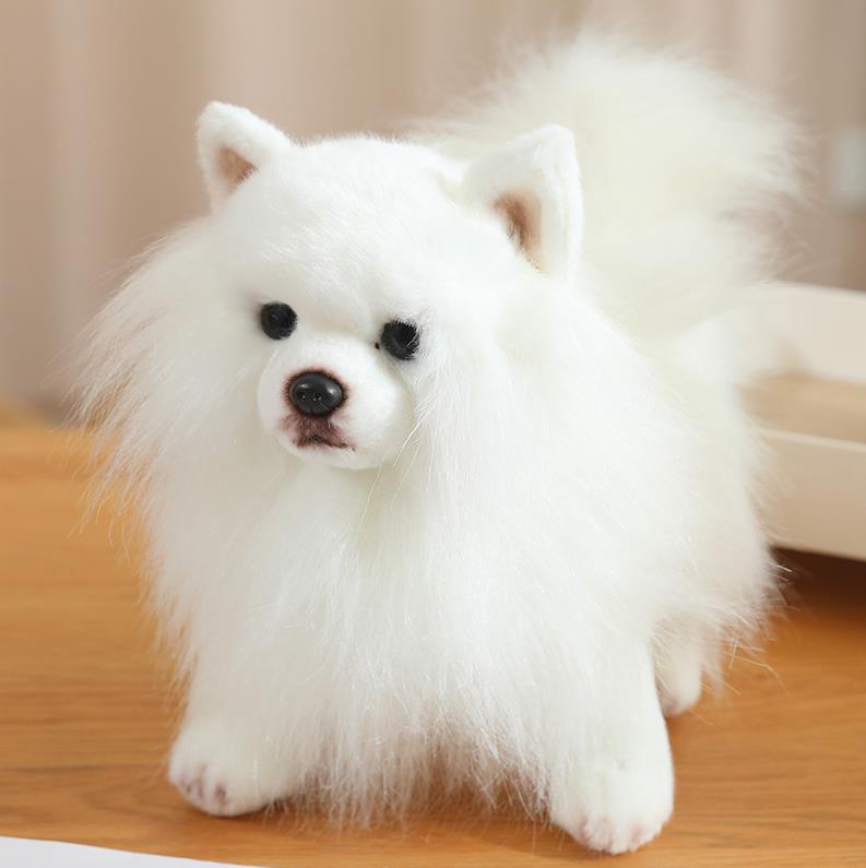 Прекрасная, изготовленная на заказ, мягкая плюшевая игрушка в виде японской собаки породы сиба-ину, реалистичная белая собачка. 11