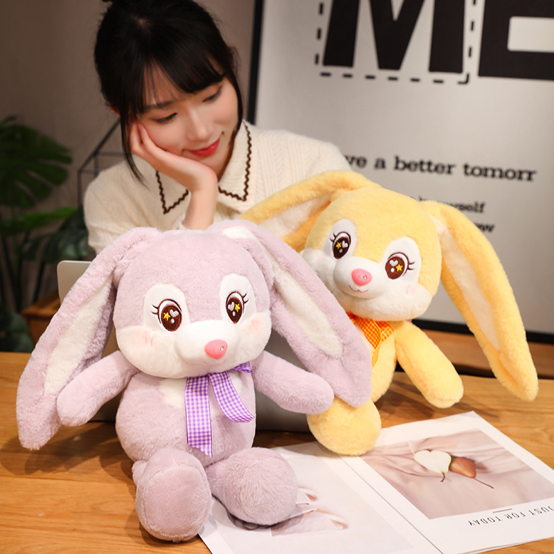 Custom plush toy cute pull long ear rabbit bunny interesting stuffed toys1 5