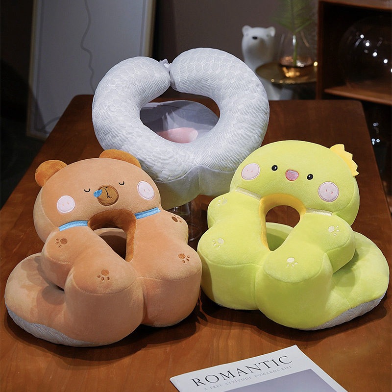 Stuffed cute animal plush neck pillow comfortable travelling pillow1 5
