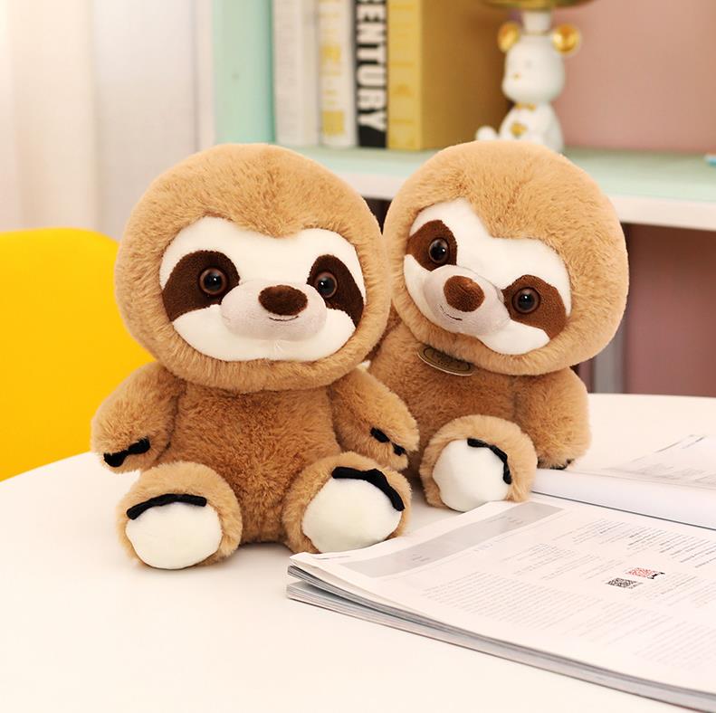 Factory Wholesale High Quality Fluffy Stuffed Brown Sloth Plush Toy Soft Sloth Doll 9