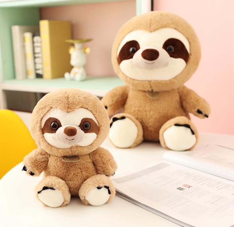 Factory Wholesale High Quality Fluffy Stuffed Brown Sloth Plush Toy Soft Sloth Doll 11