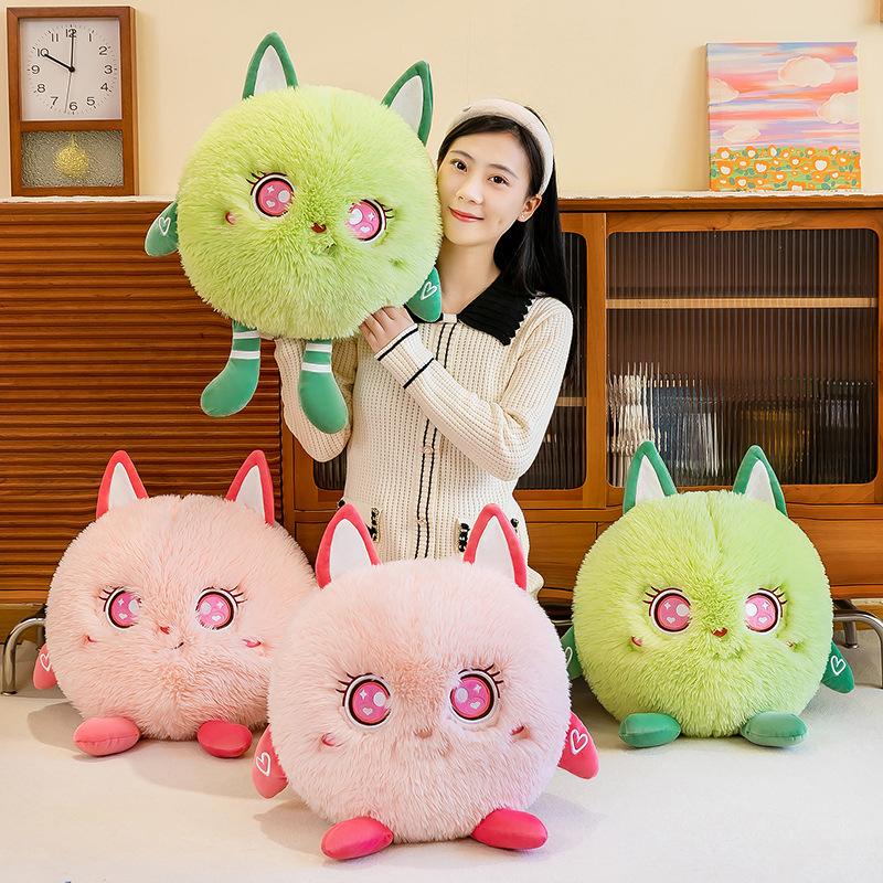 Cute Long Furry Plush Cartoon Cartoon Cuddle Monster Custom Cushion Plush Toy Stuffed Pillow 9