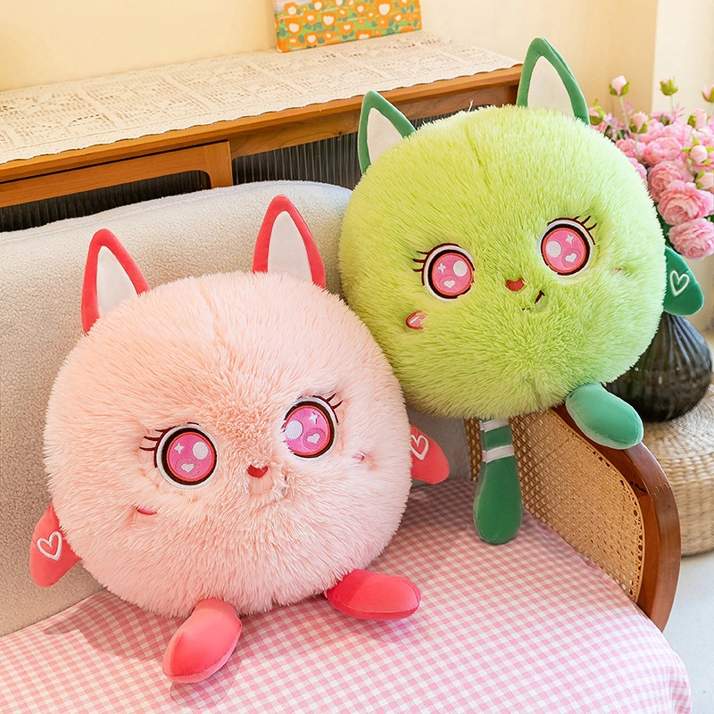 Cute Long Furry Plush Cartoon Cartoon Cuddle Monster Custom Cushion Plush Toy Stuffed Pillow 1