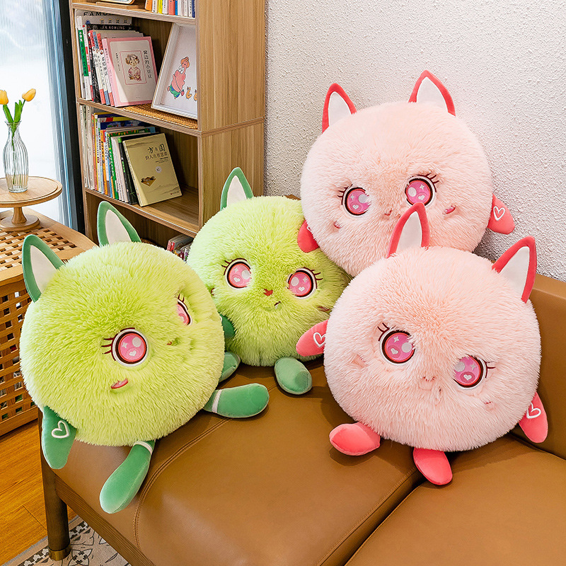 Cute Long Furry Plush Cartoon Cartoon Cuddle Monster Custom Cushion Plush Toy Stuffed Pillow 8