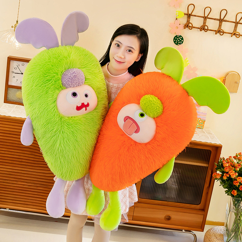Kawaii Strawberry Carrot Rabbit Pillow for Sleeping Comfortable Custom Cushion Plush Toy Stuffed Pillow 7