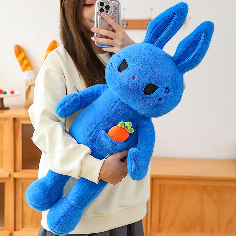 Fabricante de juguetes para niños, lindo conejo de peluche azul, juguete de peluche personalizado. 9