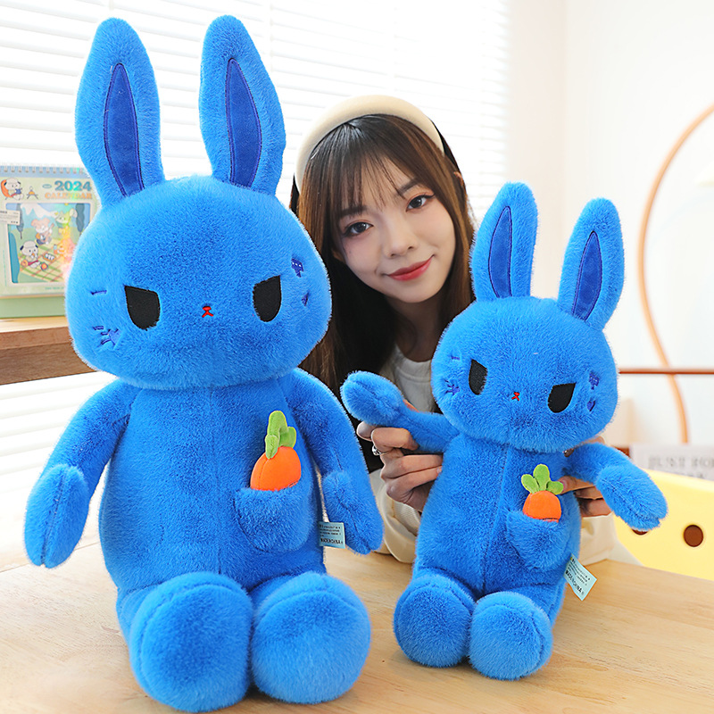 Fabricante de juguetes para niños, lindo conejo de peluche azul, juguete de peluche personalizado. 11