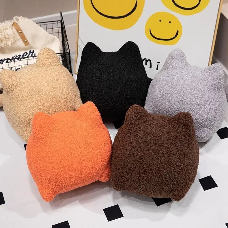 Coussin ultra doux en forme de gros chat noir, peluche, jouet, coussin de canapé. 1